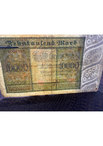 Almanya İmparatorluğu 10000 Mark Reichsbanknote Deutsches Reich 1922 Temiz - T Fine F