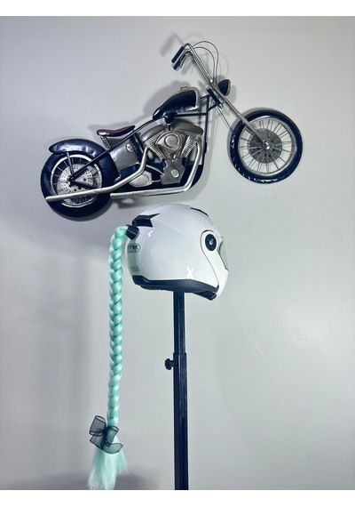 Motor & Motosiklet Su Yeşili Örgü Saç Kask Dış Aksesuarı Diğer