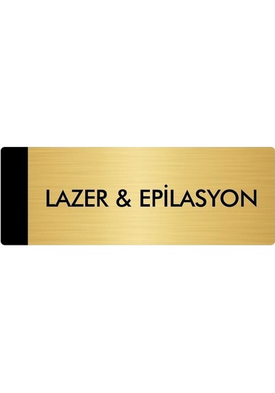 Metal Yönlendirme Levhası, Departman Kapı Isimliği Lazer & Epilasyon 7x20 Cm Altın Renk