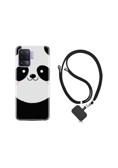 Oppo Reno 5 Lite Kılıf Boyun Askılı Sevimli Panda 1794