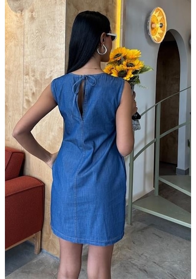 Moderie Butik Sırt Bağcıklı Tensel Elbise 2880 İndi Go