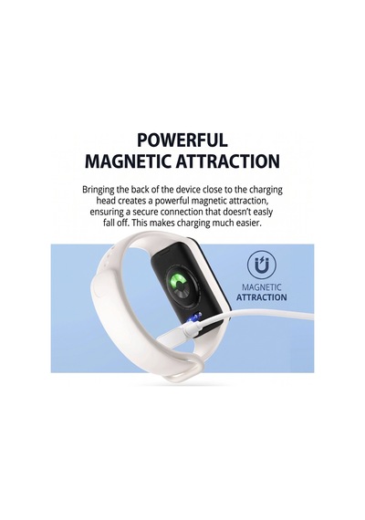 Caseonn Xiaomi Smart Band 11 Manyetik Usb Hızlı Şarj Kablosu Beyaz