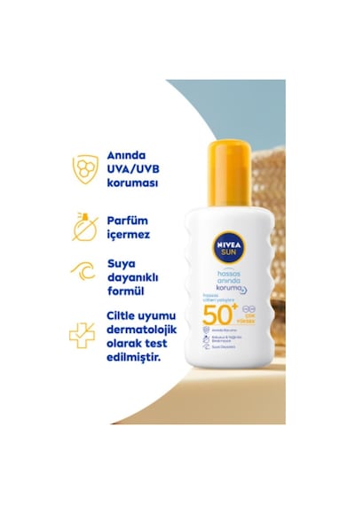 Sun Spf50 Yüksek Güneş Koruyucu Vücut Spreyi 200ml, Hassas Cilt, Yatıştırıcı, Uva Uvb,suya Dayanıklı