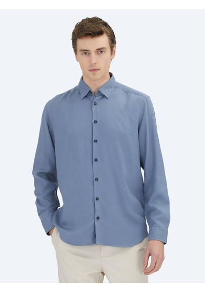 Mavi Regular Fit Dokuma Casual Gömlek Mavi