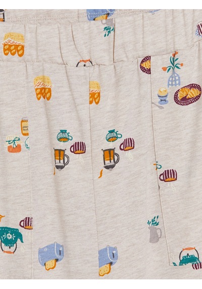 Lcw Dream Bej Beli Lastikli Desenli Kadın Pijama Altı