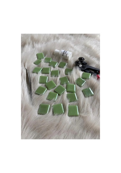 Sanatsal Mozaik Fıstık Yeşil 2,5x2,5cm Mozaik Sanatı Malzeme 100gr