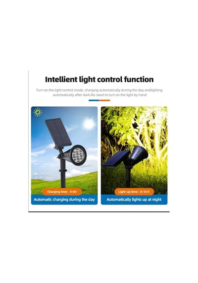 Solar Güneş Enerjili Kazıklı Çim & Bahçe Aydınlatma Armatürü 7w Ip65 Çok Renkli