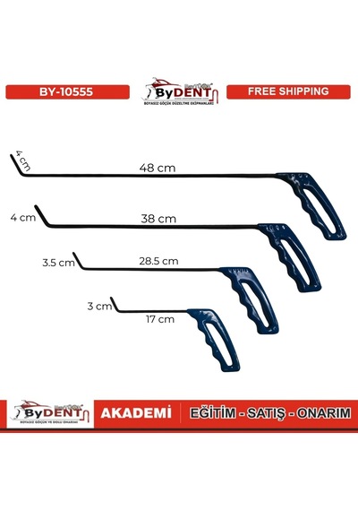 Pdr Boyasız Göçük Düzeltme 4 Parça Çubuk Seti
