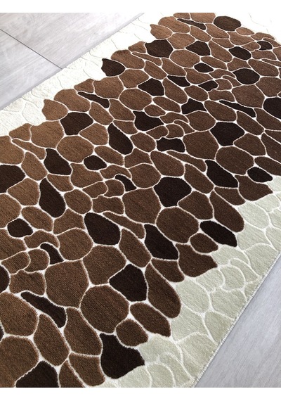 Saray Halı Klasik 10698 V 100X200 Kahve Krem 2 Metre Yolluk !