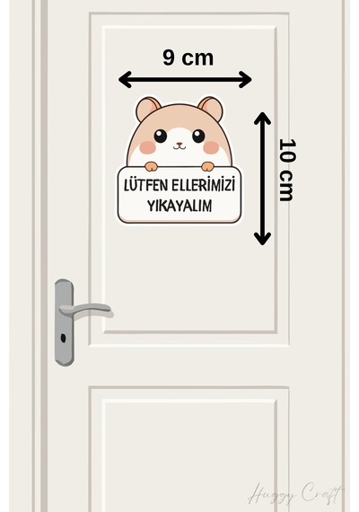 Sevimli Tavşan Sticker Lütfen Ellerimizi Yıkayalım Etiketi Standart