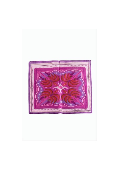 Zero Land Ağaç - 62 - Desenli Zr Şifon Fular 50x50 - Ece-umay - Cm Mor