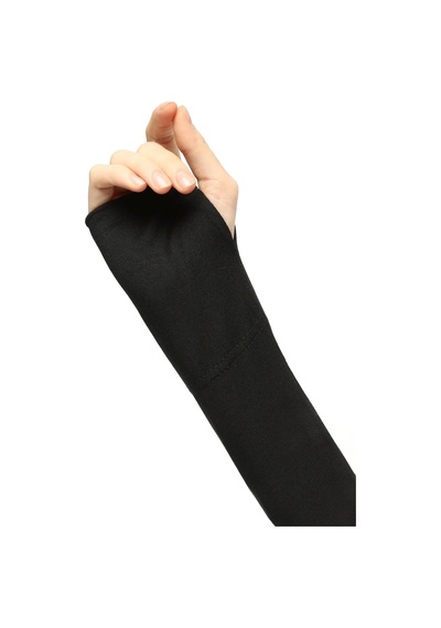 Sonbaharmoda Parmak Geçmeli Penye Esnek Likralı Kolluk 1 Çift Siyah Unisex Siyah