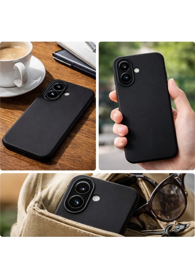 Apple Apple iPhone 17 Uyumlu Kılıf Renkli Lansman İçi Kadife Yumuşak Kamera Yükseltili Silikon Siyah