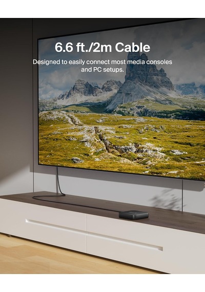 Yüksek Kaliteli Ultra Highspeed Hdmı-2.1 Kablo, 4k/dolby Vision Hdr, Apple Tv'den Optimum Oynatma, 2,2 M Siyah