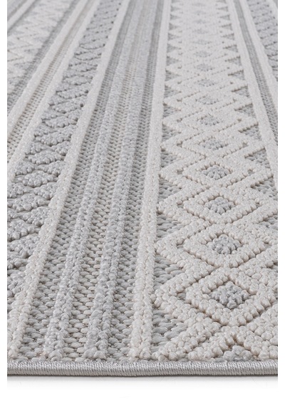 Bonnie Bo1258g Gri Halı Loop Sisal Modern Desen Pamuk Taban Tozuyok Salon Mutfak Koridor Halısı