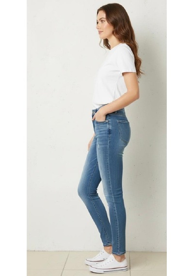 St.poll Slimfit Likralı Yıpratma Detaylı Düşük Bel Ekstra Esnek Kot Pantolon-s Jeans Mavi