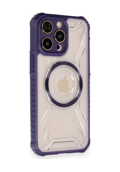 Apple iPhone Uyumlu  12 Pro Max Uyumlu Kılıf Prag Magneticsafe Kapak - Derin Mor