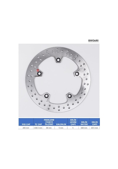 Braking Bmw R 1200 Rt 2005-2013 Arka Fren Diski