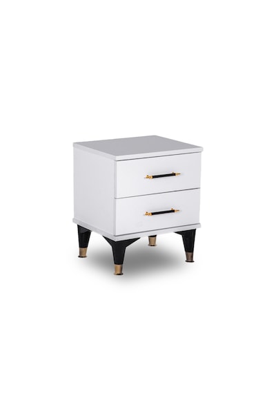 Modilay Retro Komodin - 2 Çekmeceli Vintage Yatak Odası Başucu Masası - Çam Antrasit Beyaz Modilay Retro Komodin - 2 Çekmeceli Vintage Yatak Odası Başucu Masası - Çam Antrasit Beyaz