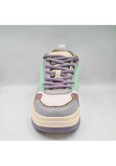 United Colors Of Benetton Benetton 10000 Beyaz Lila Kadın Sneaker Spor Ayakkabı Beyaz - Lila