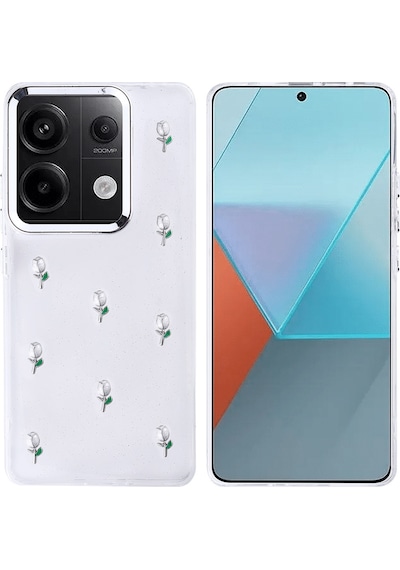 Zore Redmi Note 13 Pro 4g Kılıf Airbag Tasarımlı Simli Şeffaf Msra Kutup Kapak - Lale Lale