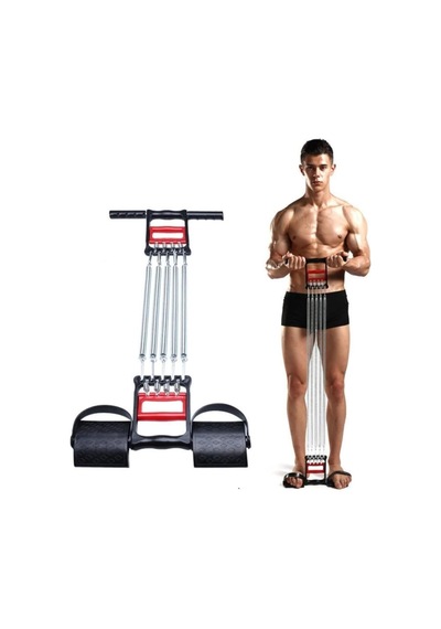 El Ayak Göğüs Yayı 5 Çelik Yaylı Çok Fonksiyonlu Fitness Ve Evde Spor Egzersiz Aleti