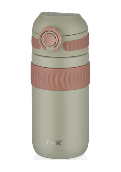 Tkk 450 Ml Yeşil Çocuk Ve Yetişkin Paslanmaz Çelik Termos Matara - Kahve Termosu