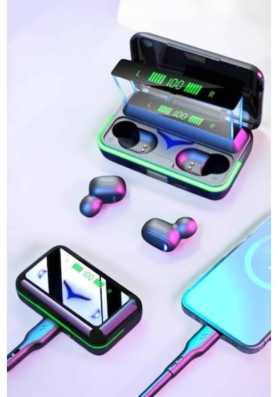 Powerbank Özellikli Kablosuz Bluetooth Kulaklık Rgb Işıklı Diğer
