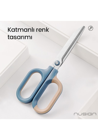 Nusıgn Makas 180 Mm Paslanmaz Çelik Mavi Güç Tasarruflu Makas