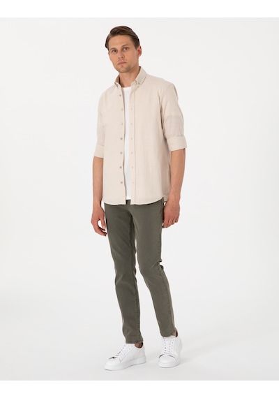 Pierre Cardin Erkek Bej Gömlek Desenli 50307025-vr011 Bej