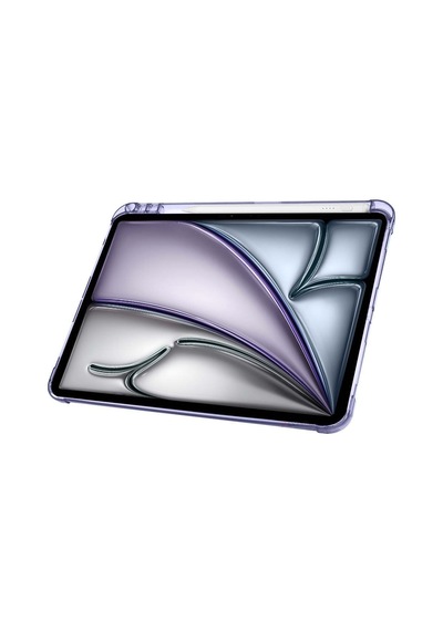 Apple Uyumlu iPad Air 11'' M3 2025 m2 2024 Üçgen Katlanabilir Kalem Şarj Bölmeli Standlı Kılıf Kapaklı