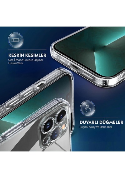 iPhone Uyumlu 13 Kamera Korumalı Şeffaf Silikon Kılıf Sku: Smg8690010121523