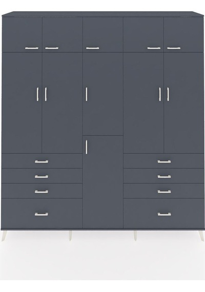 Hyperion Dolap 8 Raflı 8 Çekmeceli 3 Askılı 220x44x243 Antrasit-antrasit/antrasit Antrasıt/antrasıt - Antrasıt Hyperion Dolap 8 Raflı 8 Çekmeceli 3 Askılı 220x44x243 Antrasit-antrasit/antrasit Antrasıt/antrasıt - Antrasıt
