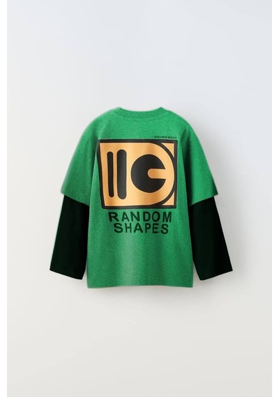 Lolliboomkids Yeni Sezon Erkek Çocuk Oversize Çift Kol Görünümlü Alt Üst Takım Yeşil / Siyah Renk Yeşil