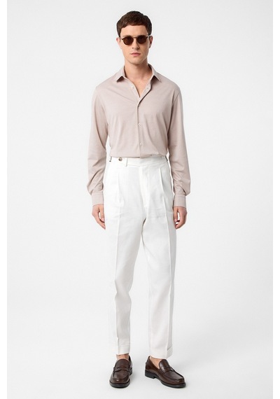 Antioch Slim Fit Erkek Gömlek Bej