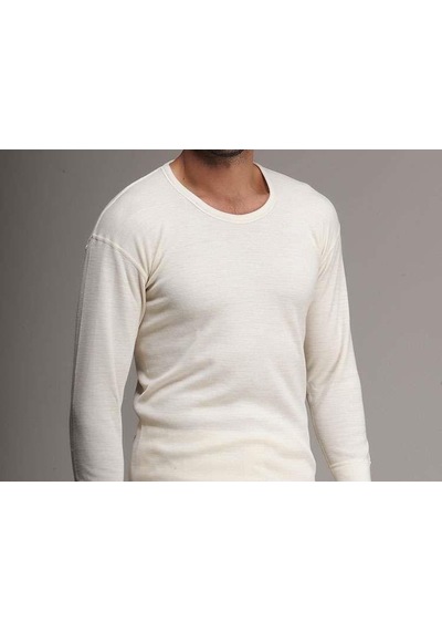 Hasyün %100 Yün Erkek Uzun Kollu Bisiklet Yaka Woolmark Sertifika