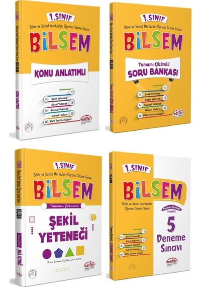 Editör Yayınevi 1. Sınıf Bilsem Konu Soru Şekil Deneme Set 4 Kita