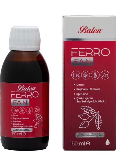 Ferrofan Demir, Kuşburnu Eks.spirulina Çinko İçeren Şurup 150 Ml