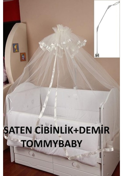Tommybaby Tommybaby Saten Lüx Bebek Beşik Cibinlik & Demir Tam Takım Tommybaby Tommybaby Saten Lüx Bebek Beşik Cibinlik & Demir Tam Takım
