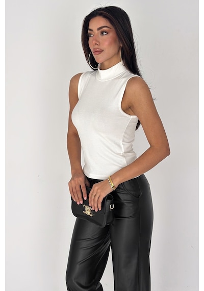 Noa & Noa Kadın Kolsuz Boğazlı Basic Body Sleek Core Beyaz Noa & Noa Kadın Kolsuz Boğazlı Basic Body Sleek Core Beyaz