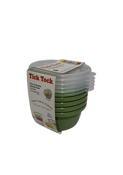 Hobby Life Tick Tock Hava Sızdırmaz Saklama Kabı 5'li Set 5 x 250 ML Yeşil