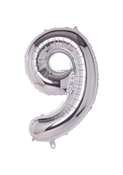 Beysüs Rakam Folyo Balon Gümüş 9 Rakam 40 İnç