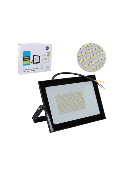 Sh Powermaster Pm-22572 100 Watt - 220 Volt 6500k Ip66 150 Işık Açısı Siyah Slim Kasa Beyaz Led Projektör Najmadd Najmaddin