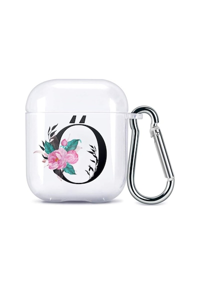 Apple Uyumlu AirPods 1 Nesil Harf Tasarımlı Şeffaf Silikon Kılıf O Beyaz 6 Ay 2 Ap