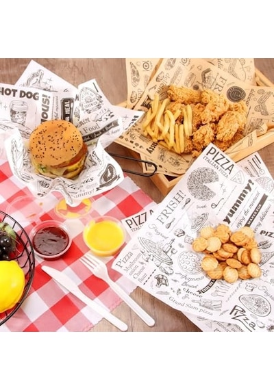 100 Adet Vintage Gazete Desenli Yağ Geçirmez Sunum Kağıdı 25x35 Cm Hamburger, Fast Food, Mangal Ve Paket Servis İçin Gıda Altlığı Açık Gri 100 Adet Vintage Gazete Desenli Yağ Geçirmez Sunum Kağıdı 25x35 Cm Hamburger, Fast Food, Mangal Ve Paket Servis İçin Gıda Altlığı Açık Gri