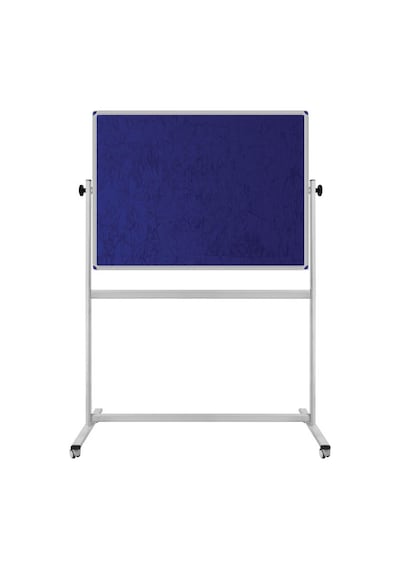 Panda 90 x 120 CM Çift Taraflı 360 Dönerli Tekerkli Mobil Mavi Kumaşlı Pano - pan186