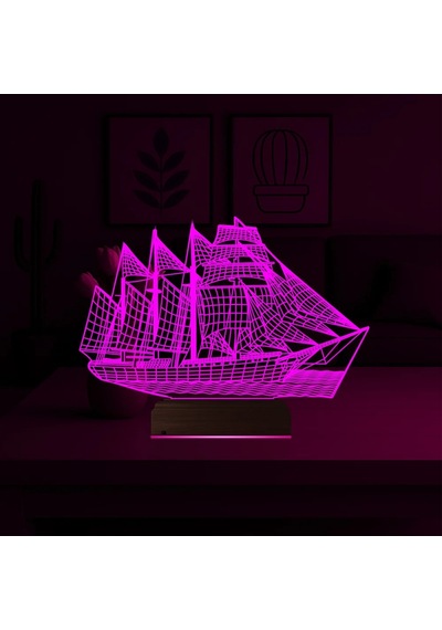 Luvivia Gemi Kaptan 3d Lamba - Masa Gece Lambası Şeffaf