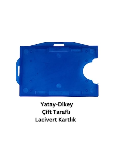 Lacivert Yatay Dikey Çift Taraflı Kart Koruyucu