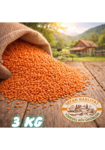 Kırmızı Mercimek 3 Kg Köy Mahsulu
