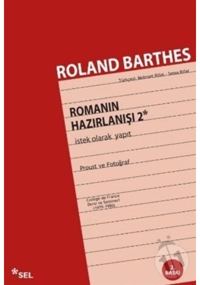 Romanın Hazırlanışı 2; Istek Olarak Yapıt